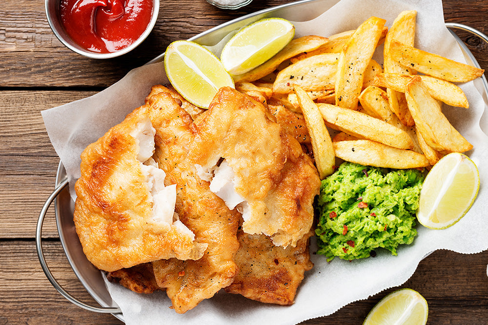 Gin-spired Bites: Beer-Battered Fish and Chips