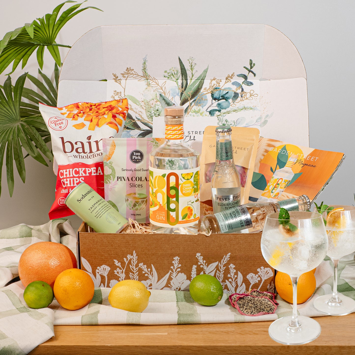 Mystery Gift Box + Stemmed European Crystal G&T Glasses