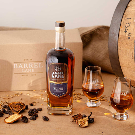Amber Lane Liquid Amber Whisky Gift Box + Glencairn Glasses