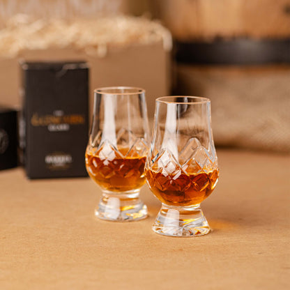 2 x Glencairn Cut Crystal 'Tartan' Whisky Glasses