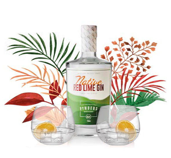 Finders Native Red Lime Gift Box + Stemless Gin Glasses